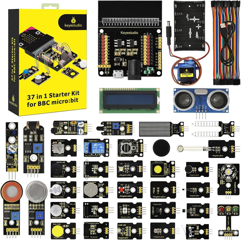 KEYESTUDIO BBC Micro: bit Starter Kit, Elektronisches Mikrobit Kit Kompatibel mit Microbit V1, V2 (o
