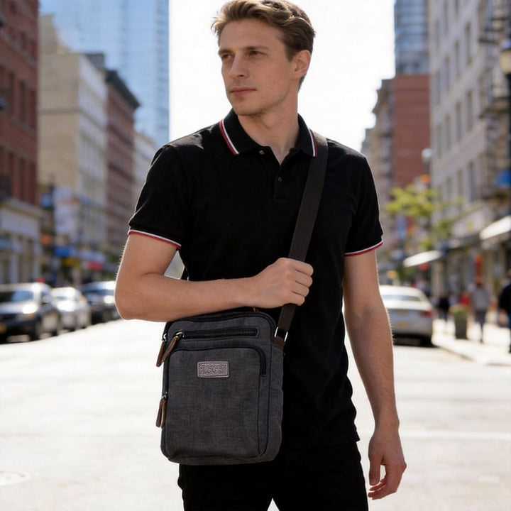 Umhängetasche Schultertasche für Herren, Damen und Jungen, Kuriertasche aus Canvas, Herrentasche für