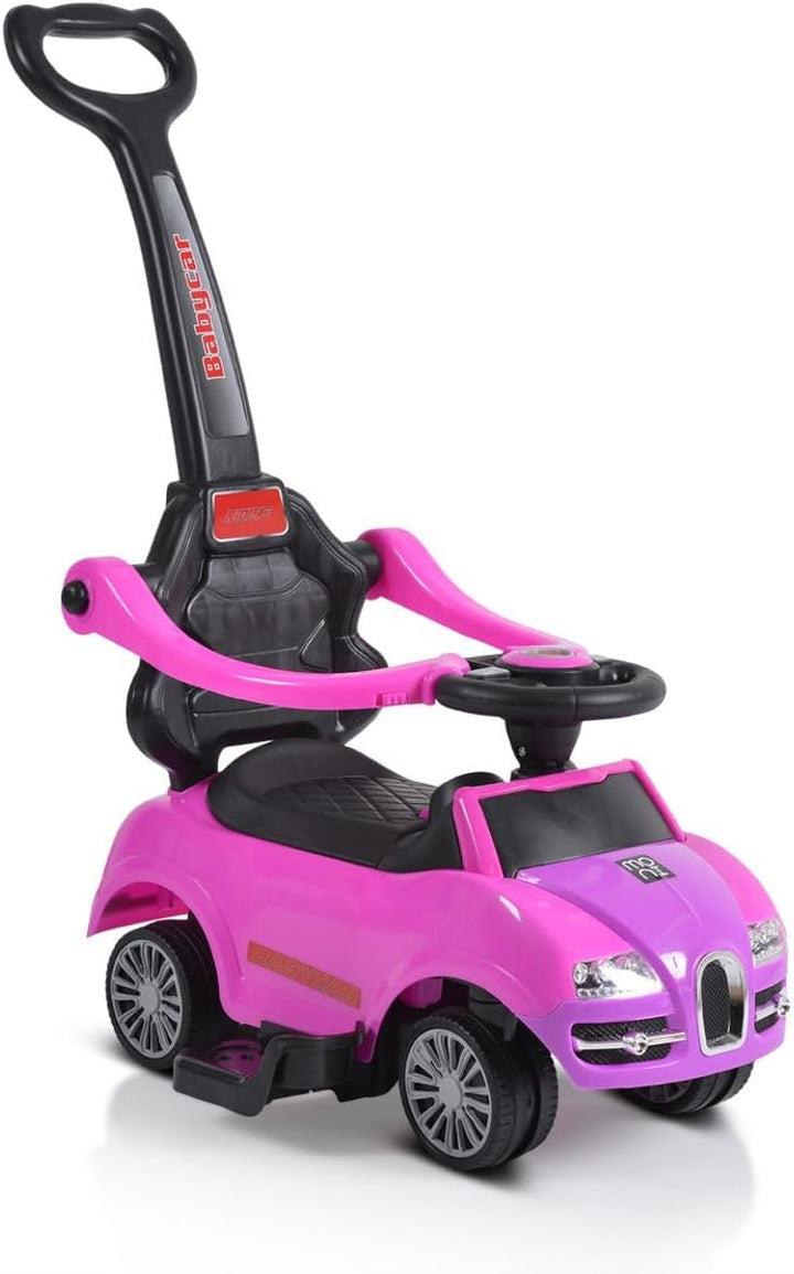 Moni Rutschauto 2 in 1 Rider 308, Rutscher mit Griff, Lehne, Bügel, Fussstütze pink, Pink