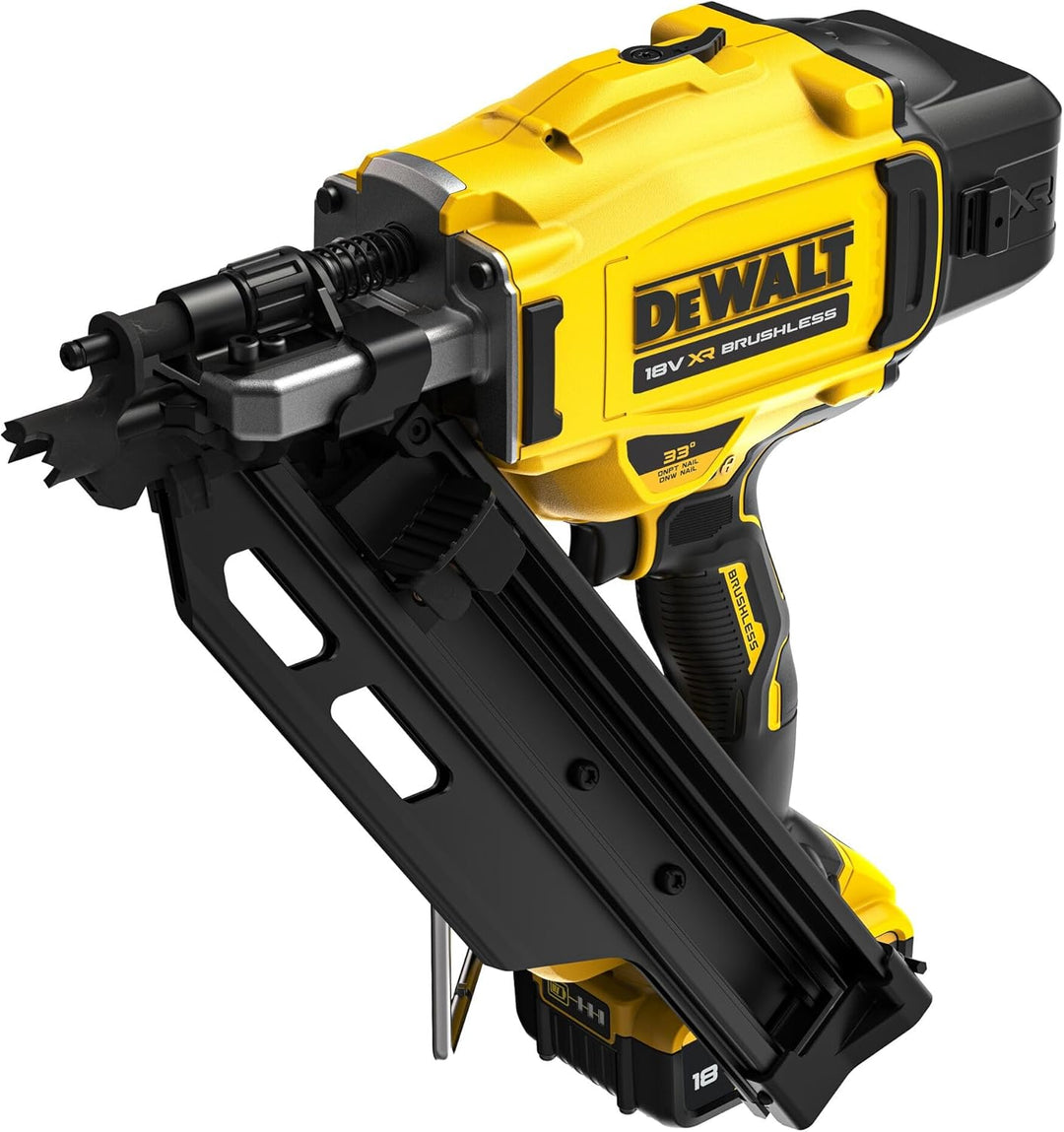 Dewalt 18 Volt Akku-Nagler (90mm) DCN930P2 (für gängige papier- und drahtgebundene D-Kopf Nägel, Mag