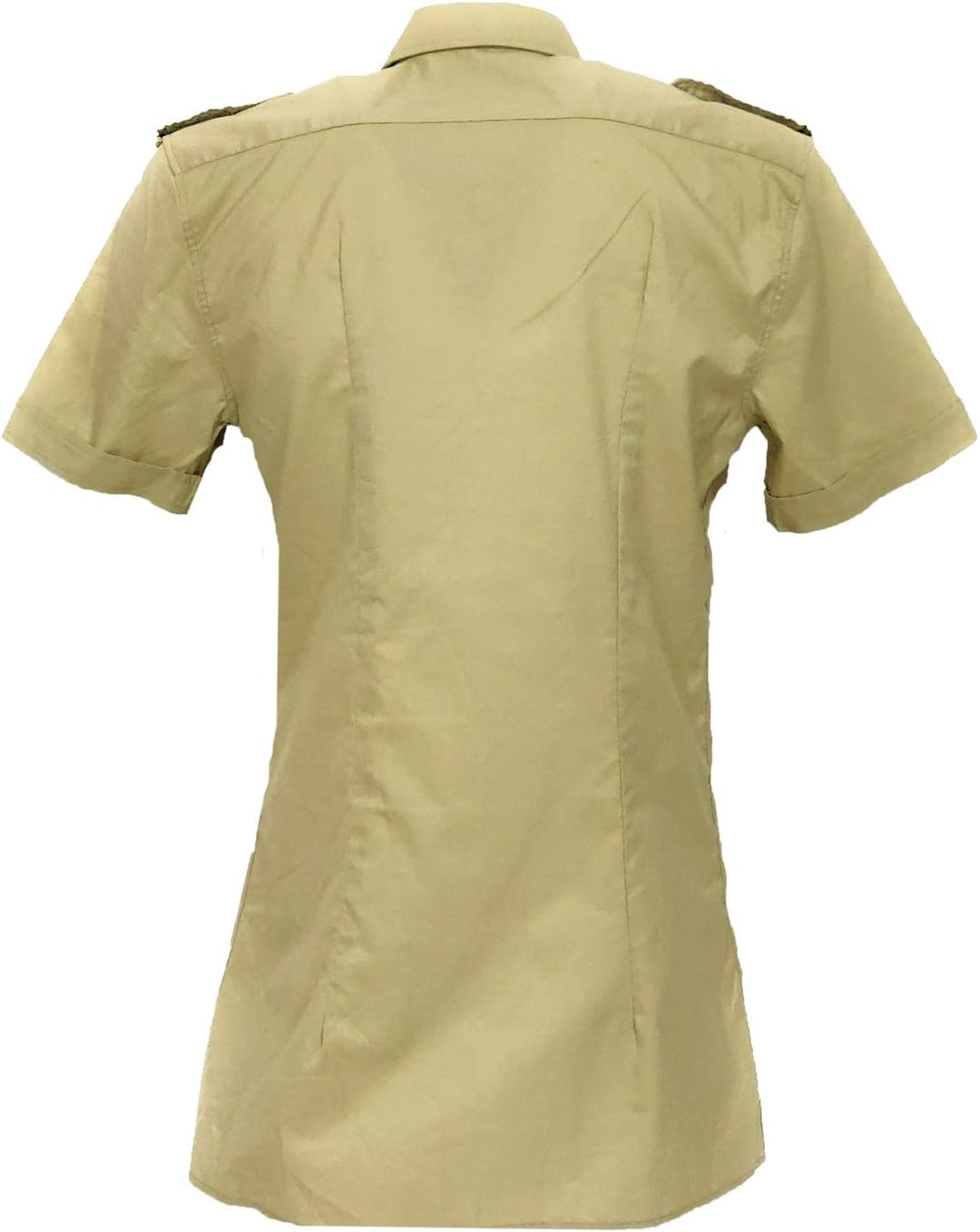 Italienisches Armee-Hemd mit kurzen Ärmeln, Schultern und Taschen 16 Beige, 16 Beige