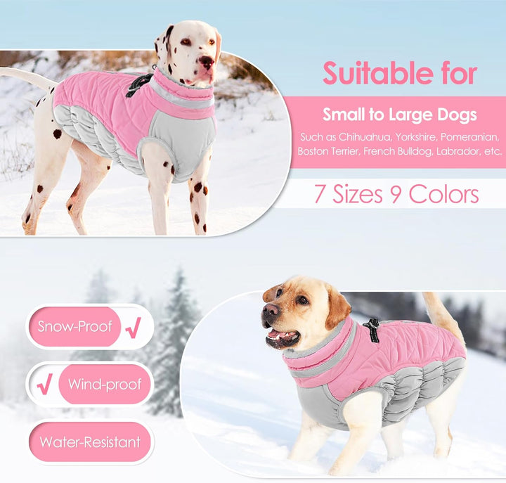 AOFITEE Extra Grosser Hundemantel, Warme Wasserdichter & Winddichter Hundejacke mit Bauchschutz, Rol