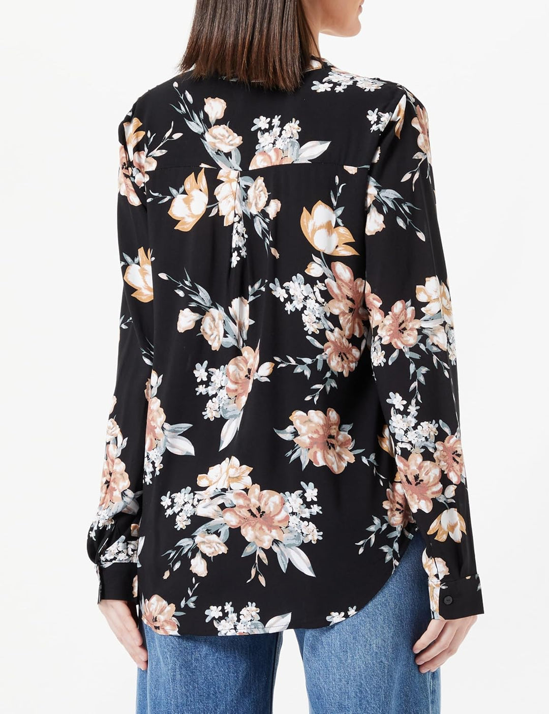 ONLY Damen Onlnova Life L/S V-Neck Shirt AOP Ptm Langarmbluse XS Black/Aop:ay New Rosie Blossom, XS