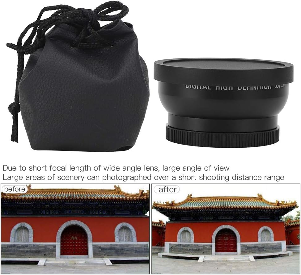 49mm Kamera Weitwinkelobjektiv, 0,45X Weitwinkel Makroobjektiv Universal für Canon für Nikon für Son