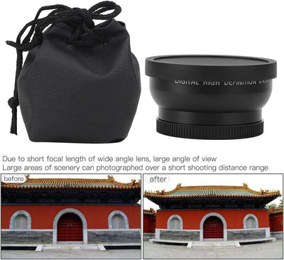 49mm Kamera Weitwinkelobjektiv, 0,45X Weitwinkel Makroobjektiv Universal für Canon für Nikon für Son