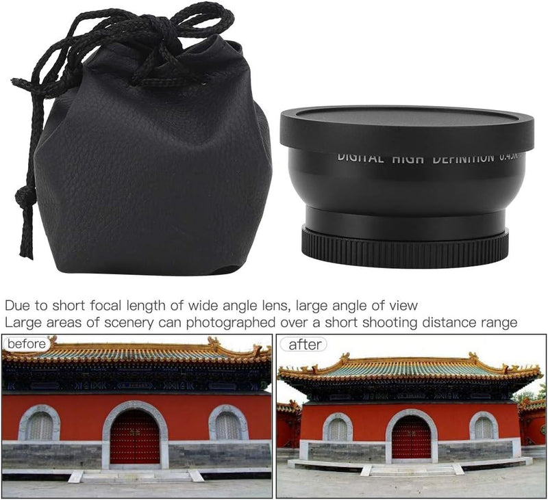 49mm Kamera Weitwinkelobjektiv, 0,45X Weitwinkel Makroobjektiv Universal für Canon für Nikon für Son