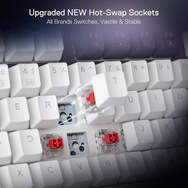Redragon K673 PRO 75% Wireless Gasket RGB Gaming Tastatur, 3-Modus 81 Tasten Kompaktes Mechanische T
