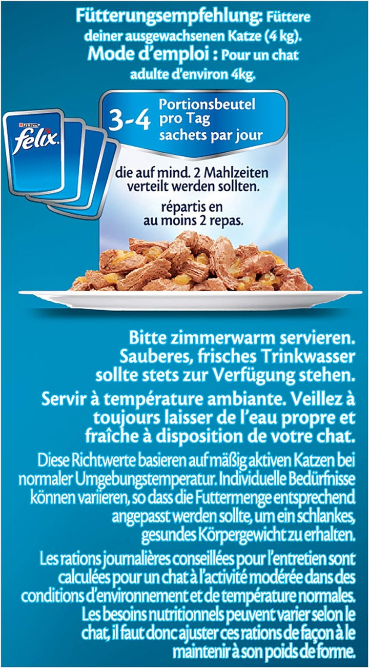 Felix So gut wie es aussieht, Katzennassfutter, Gelee Geschmacksvielfalt vom Land I Adult I 4er Pack
