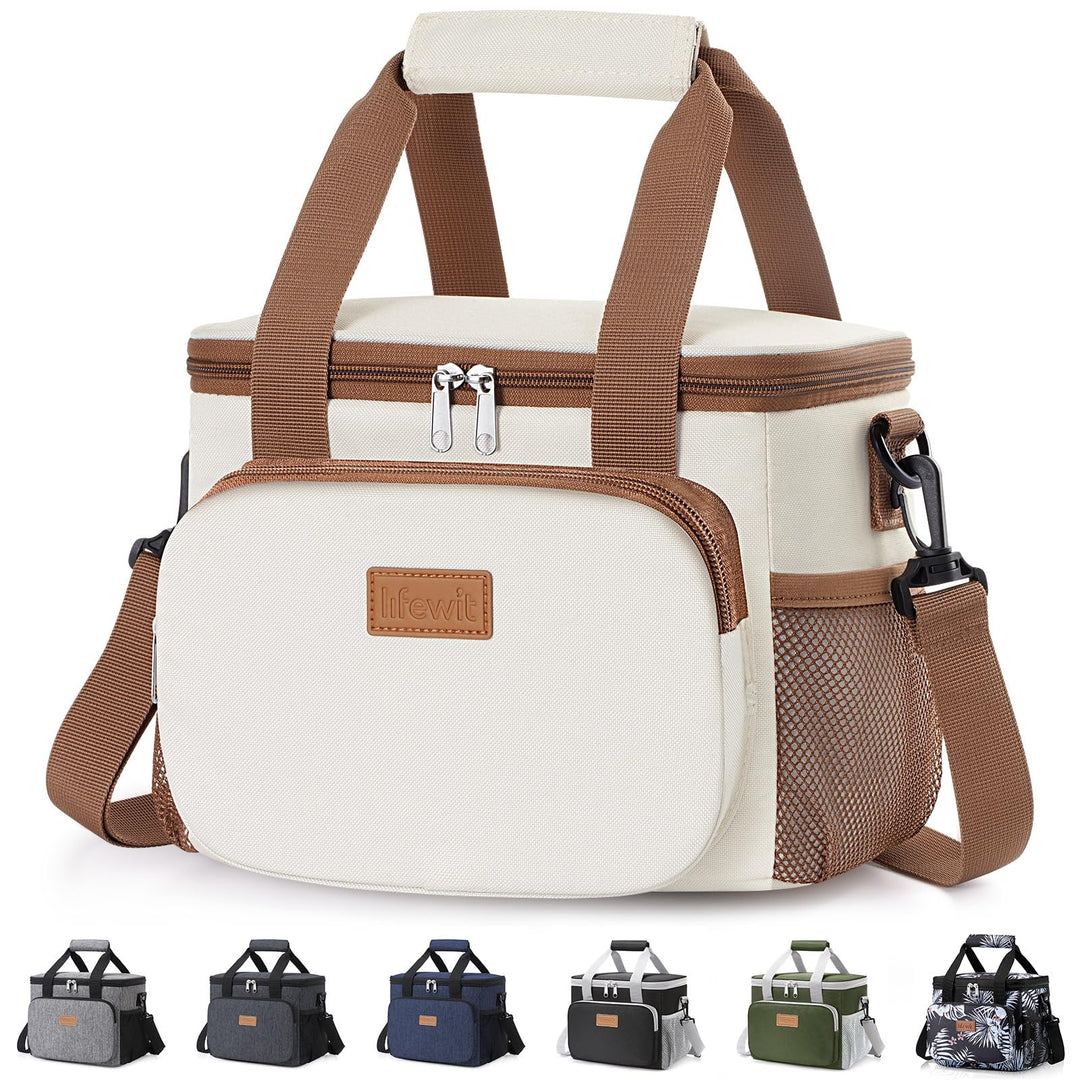 Lifewit Kühltasche klein, Isolierte Cooler Bag, Lunchtasche 9L 12 Dosen Creme 9L, Creme 9L
