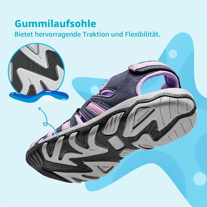 DREAM PAIRS Jungen Mädchen Sandalen Sommer Geschlossene Sport Turnschuhe Klettverschluss Sportliche