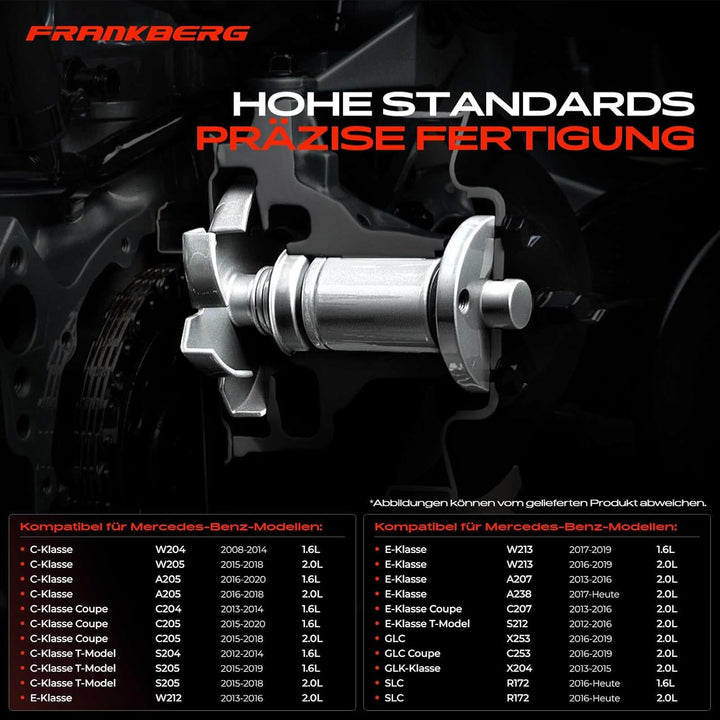 Frankberg Wasserpumpe Kompatibel mit C-Klasse Coupe C205 1.6L-2.0L 2015-2020 E-Klasse W212 2.0L 2013