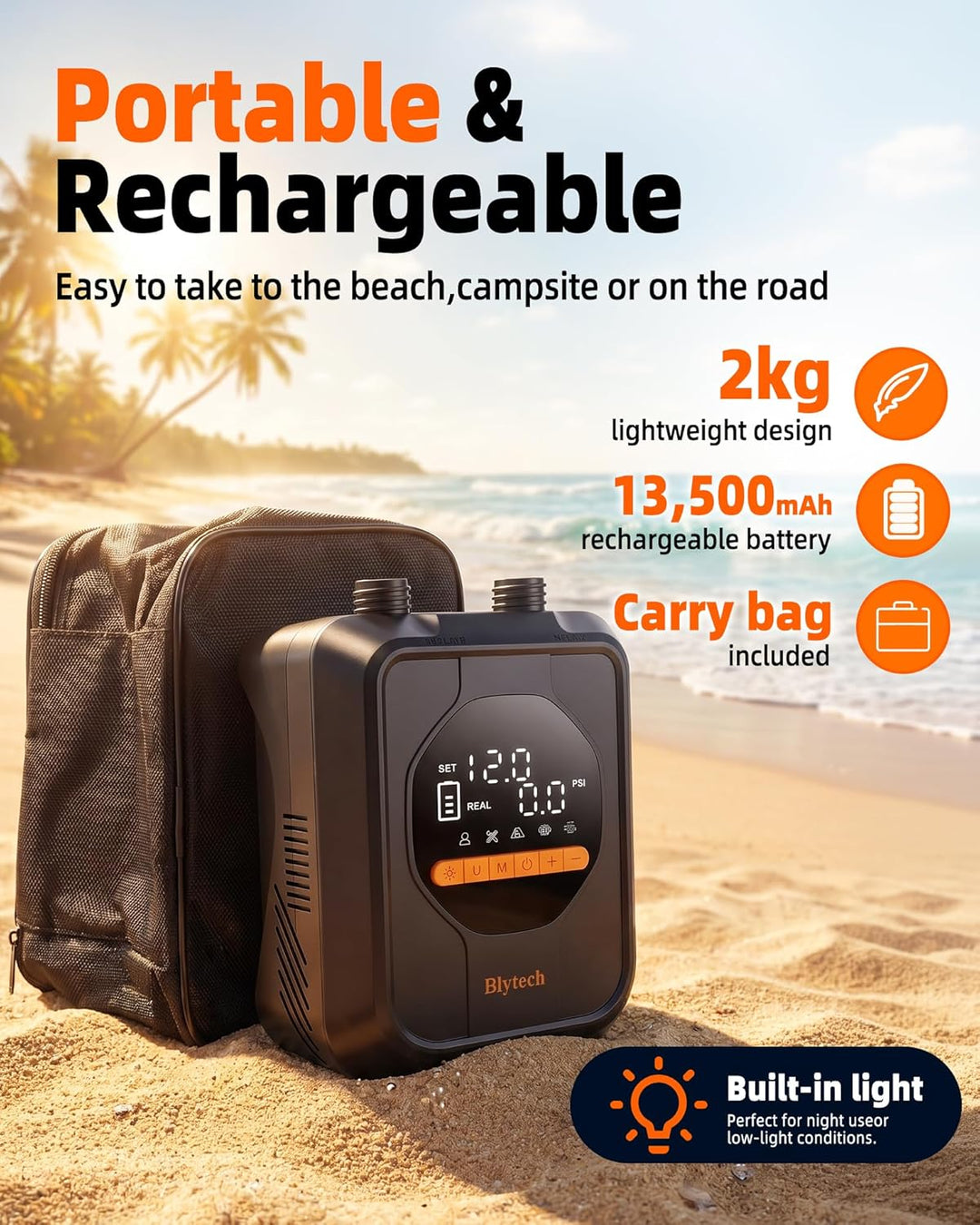 SUP Pumpe Akku,SUP Pumpe elektrisch 20 PSI,tragbare elektrische Luftpumpe für Paddle Board mit 13500