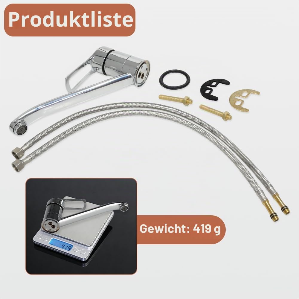 Wasserhahn Küche Küchenarmatur mit Einhebelmischer Armatur Küche Keramikkartusche Mischbatterie Küch