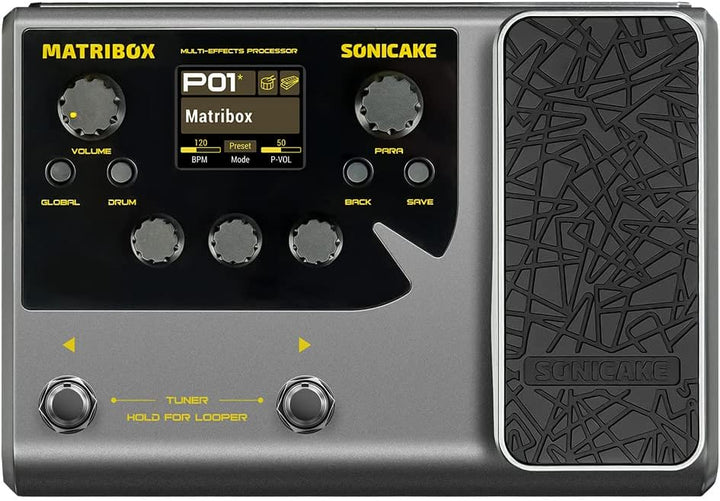 SONICAKE Gitarren Effektpedal Multi-Effekte Prozessor mit Expression Pedal 140 integrierte Effekte 1