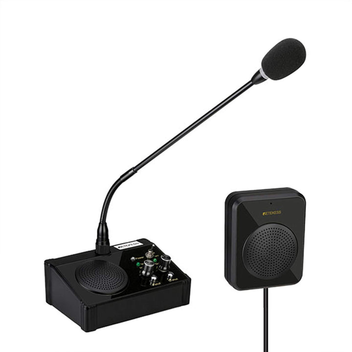 Retekess TW106 Fensterlautsprecher, Gegensprechanlage, Dual Way Bank Intercom System, 2-Wege-Fenster