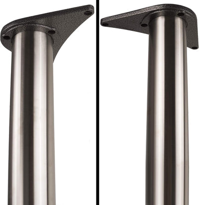 Stahlia 4 x Tischfuss Ø60 mm SCHWARZ MATT Tischbeine Möbelfuss |Höhe 560 mm|höhenverstellbar + 30 mm