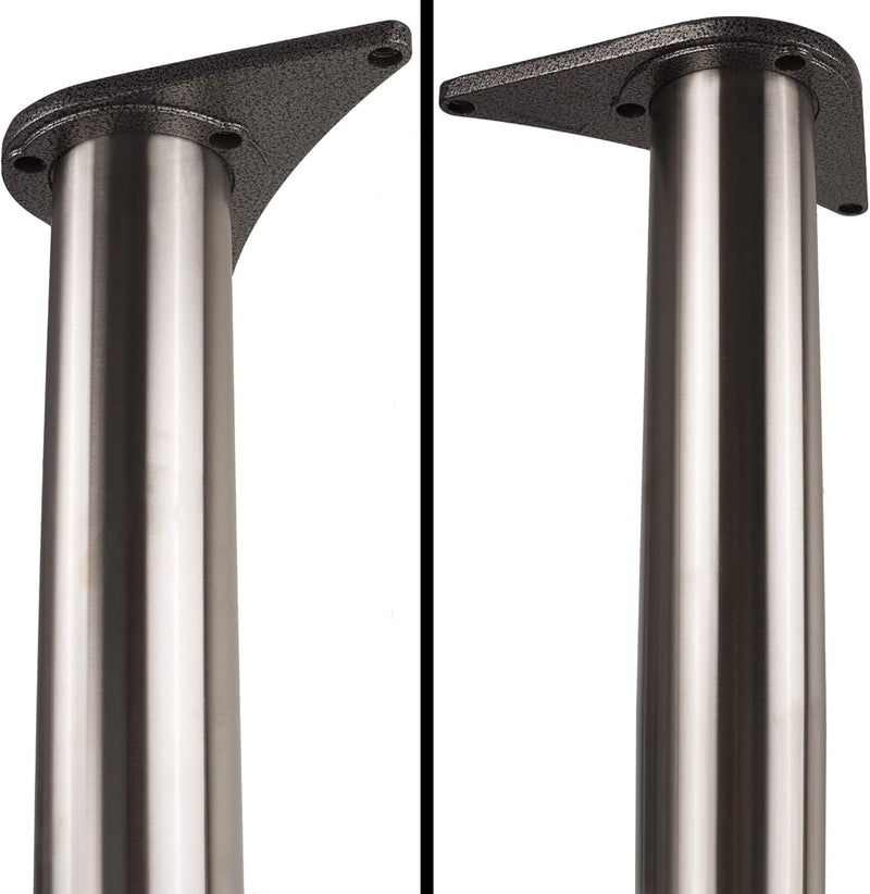 Stahlia 4 x Tischfuss Ø60 mm SCHWARZ MATT Tischbeine Möbelfuss |Höhe 560 mm|höhenverstellbar + 30 mm