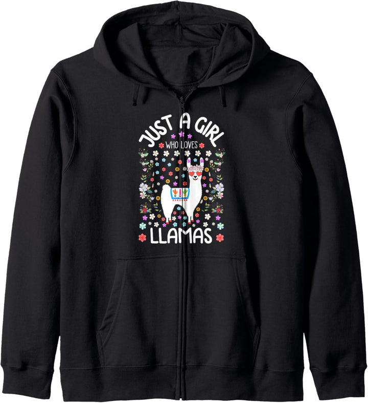 Funny Llama Gifts for Girls Just A Girl Who Loves Llamas Kapuzenjacke