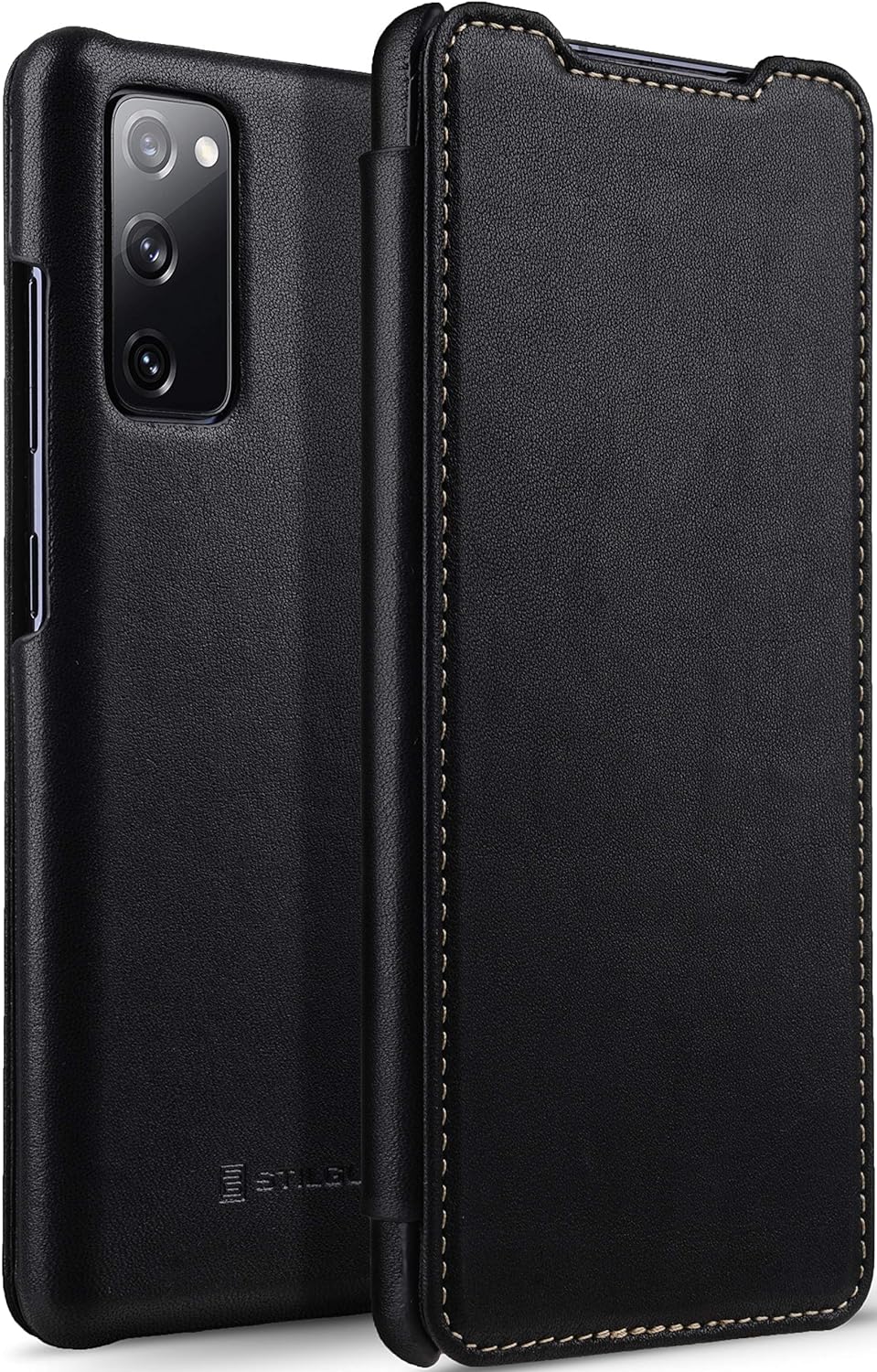 STILGUT Book Case kompatibel mit Samsung Galaxy S20 FE Hülle aus Leder zum Klappen, Klapphülle, Hand