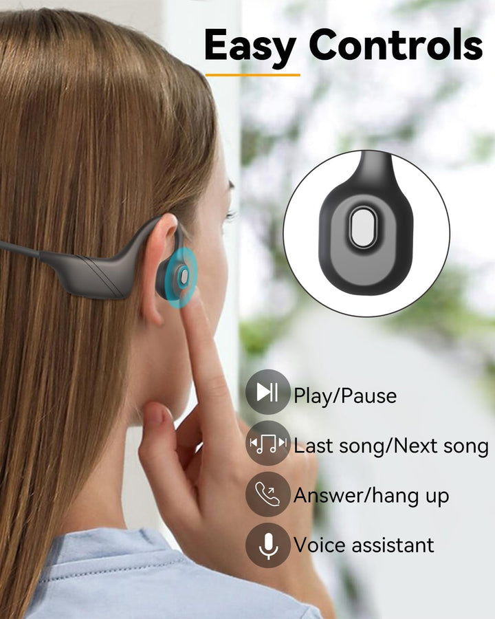 MONODEAL Bluetooth Headset mit Mikrofon, Knochenschall Kopfhörer Bluetooth 5.3 Open-Ear mit Multipoi