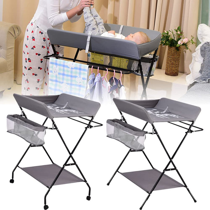 Baby Wickelkombi Mobiler Bade-Wickeltisch faltbar,klappbare Wickelkommode mobiler,Wickeltisch mit Wi