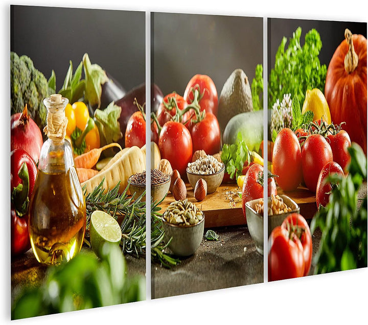 islandburner Bild auf Leinwand Lebensmittel Sortiert küchenbilder Auberginen Karotten Gemüse Bilder