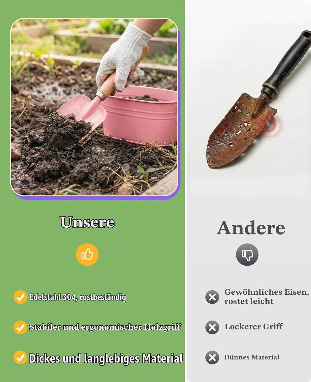 Kinder-Gartenset, kindersicheres und Robustes Werkzeug für Spass im Freien, Kreativität zu fördern (