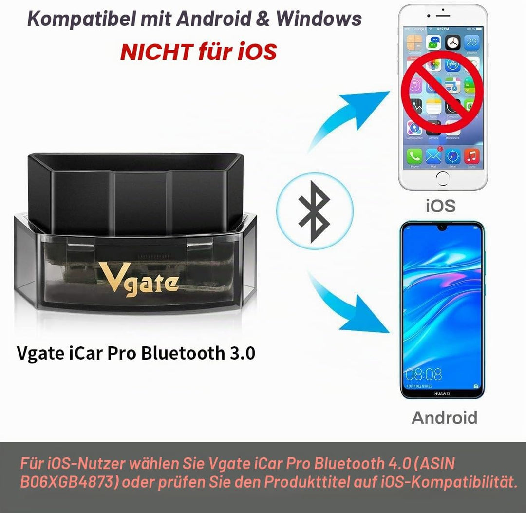 Vgate iCar Pro Bluetooth 3.0 OBD2 Codeleser OBDII Scanner Scanner Auto Fehler MIL Licht für Drehmome