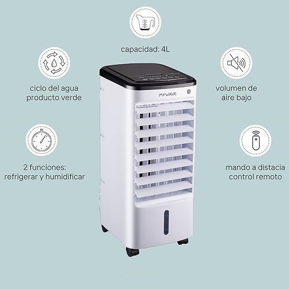 Bastilipo – Verdunstungskühler Formentor RC, digitale Steuerung, Fernbedienung, 65 W Verbrauch, 3,5