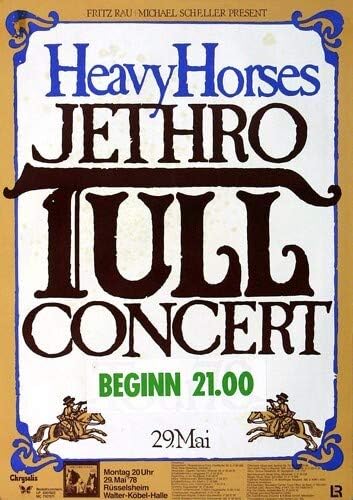 Jethro Tull - Heavy Horses, Rüsselsheim 1978 » Konzertplakat/Premium Poster | Live Konzert Veranstal