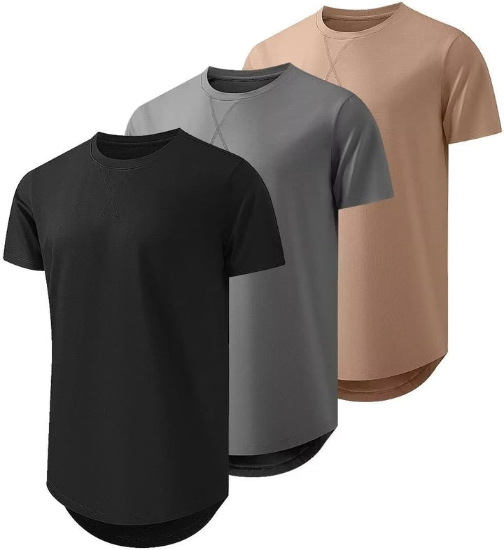JMIERR 3 Pack T Shirt Herren Sommer Basic Einfarbig T-Shirt Baumwole Slim Fit Hemd Kurzarm Sportwear