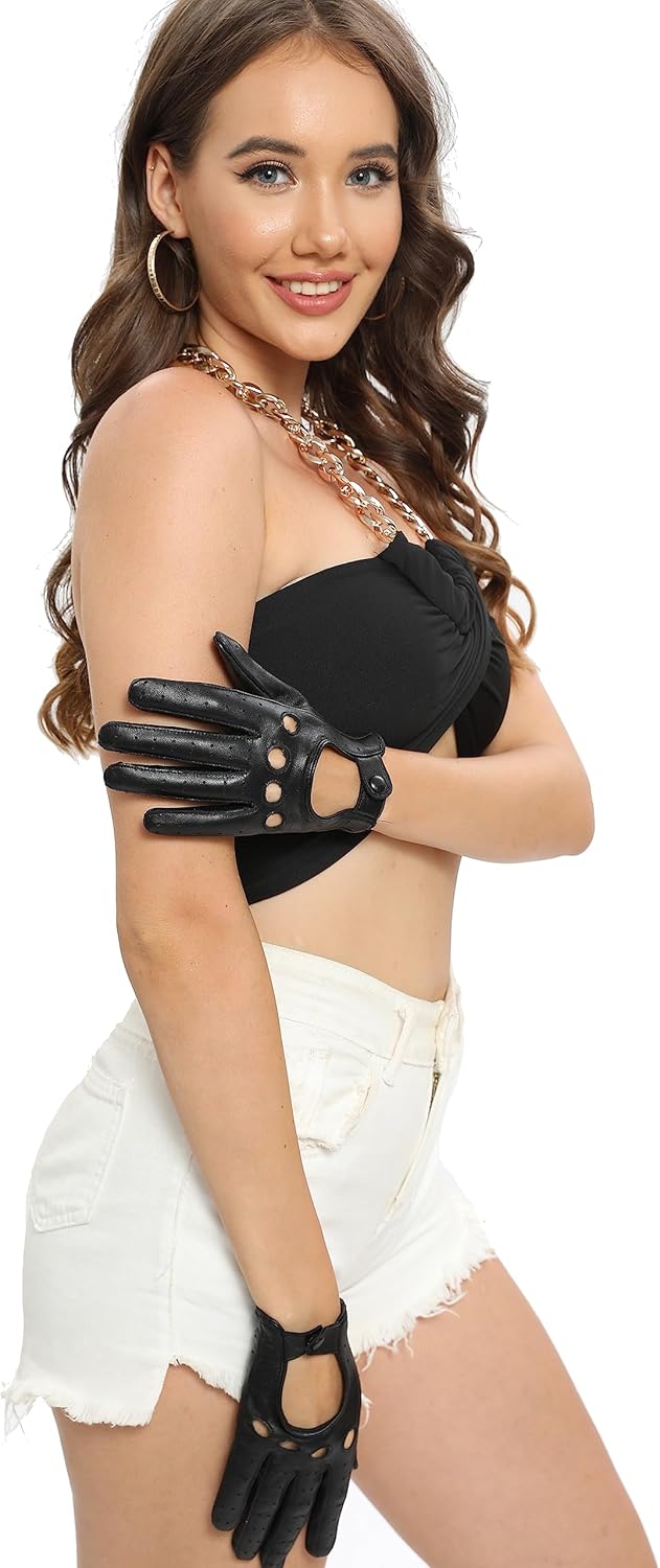 MGGMOKAY Damen Leder Autohandschuhe Lederhandschuhe Ungefüttert S Rot(thouchscreen), S Rot(thouchscr