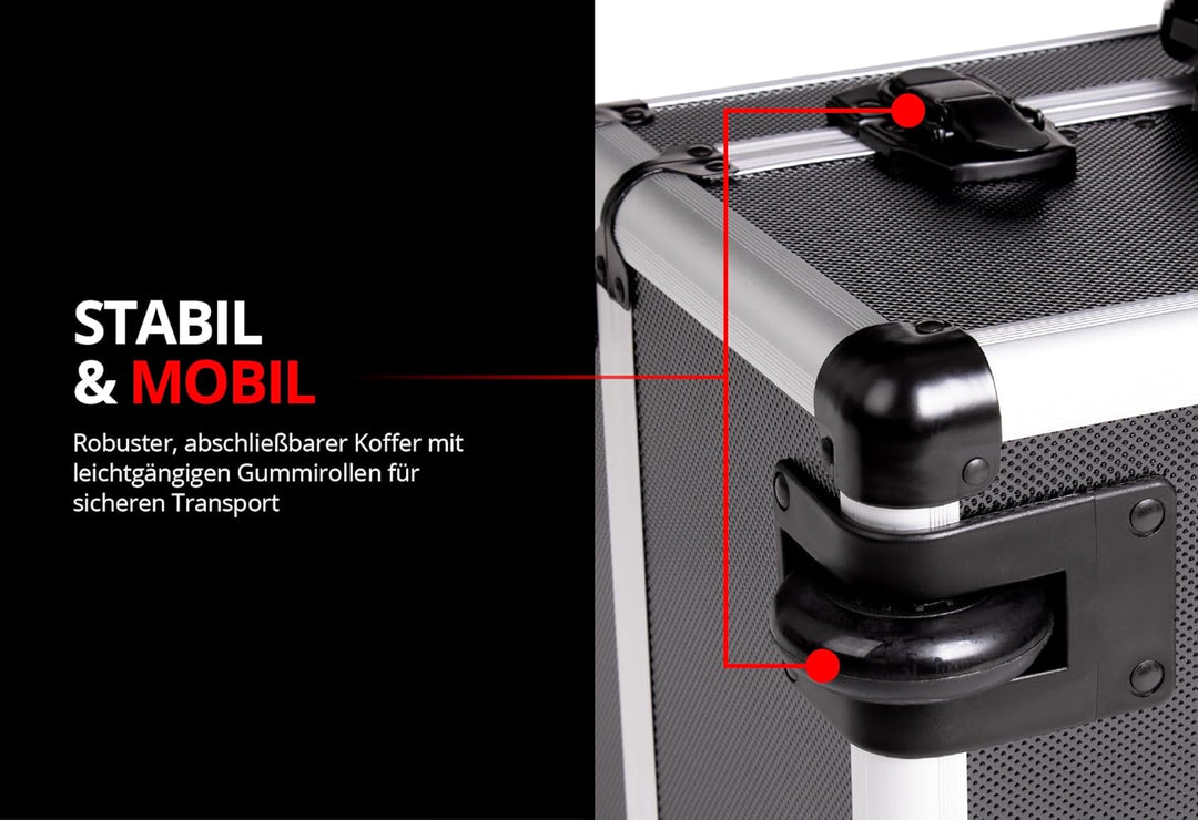 Mephisto Werkzeugtrolley Werkzeugkoffer mit Trolleyfunktion gefüllt mit Werkzeug Set 299 tlg. Werkze