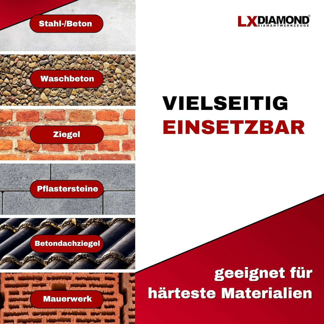 LXDIAMOND 2x Diamant-Trennscheibe 125mm x 22,23mm für Mauernutfräse 125 mm - Diamantscheibe zum Tren