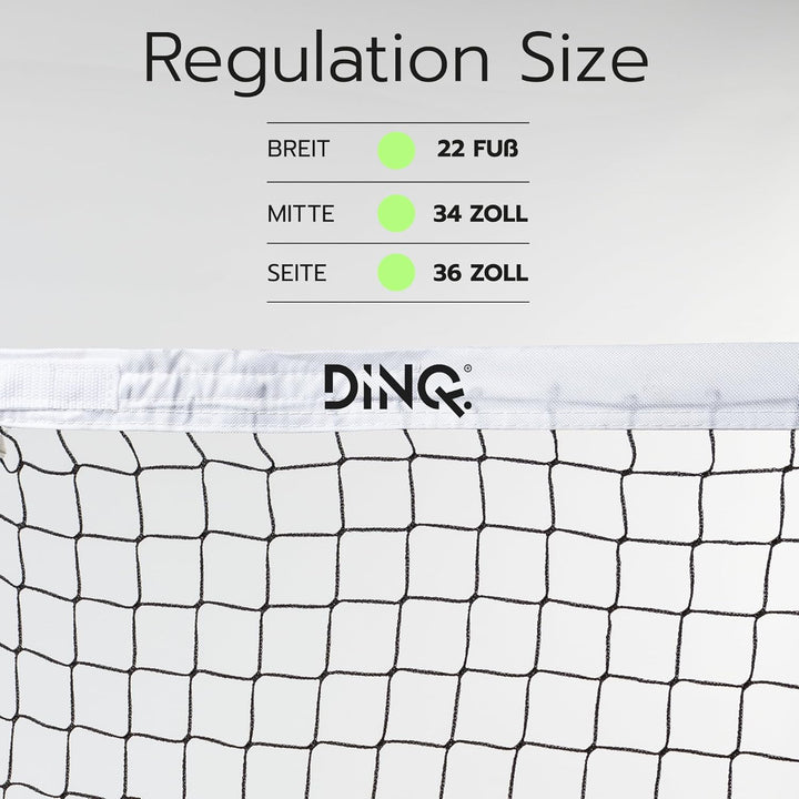 DINQ Pickleball Netz 5 Schichten 1,5 Zoll Polyester Knotenloses Netz offizielle Grösse 5 Fuss Fiberg