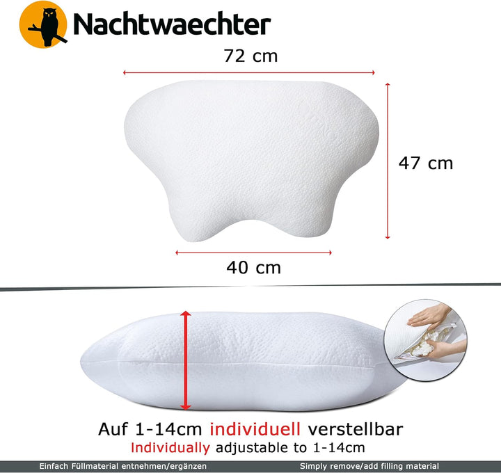 Nachtwaechter Schlafweste &amp; Seitenschläfer-Kissen LINA - Anti-Schnarch-Set für gesunden Schlaf (L/XL
