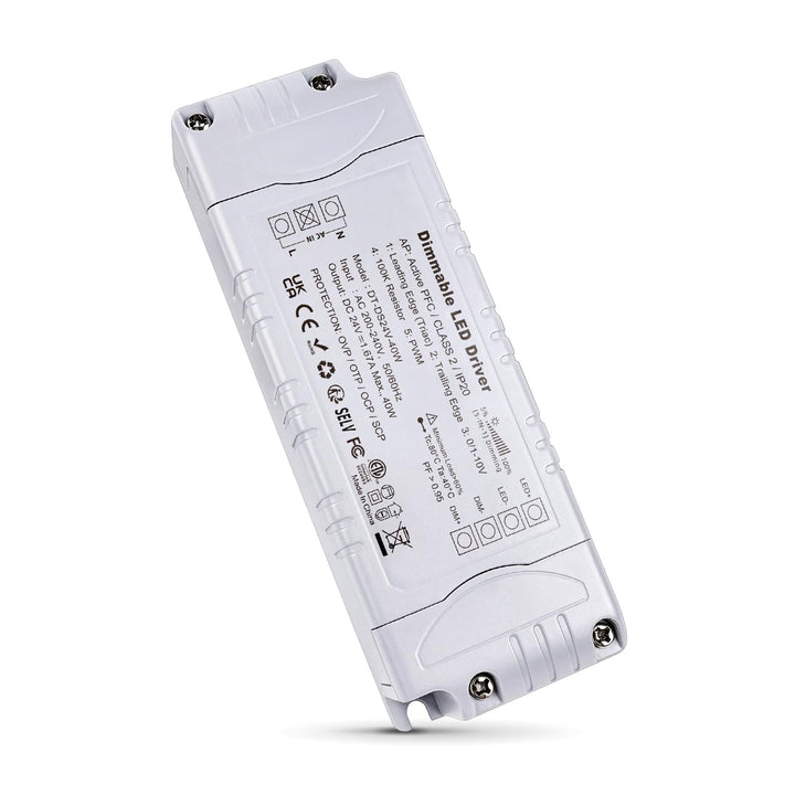 REYLAX LED Trafo 24V 40W Dimmbar Triac & 0/1-10V, 1.67A Dimmbar Netzteil 230V auf 12V DC Treiber Kon