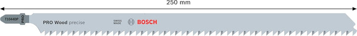 Bosch 3x PRO Wood precise T1044DP Stichsägeblatt (für Bauholz, Weichholz, Länge 250 mm, Professional