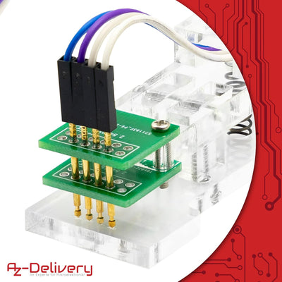 AZDelivery 3 X 4 Pin Programmer I2C Modul Test Werkzeug PCB Klemme 1 * 4P Gold-beschichtete Pogo Pin