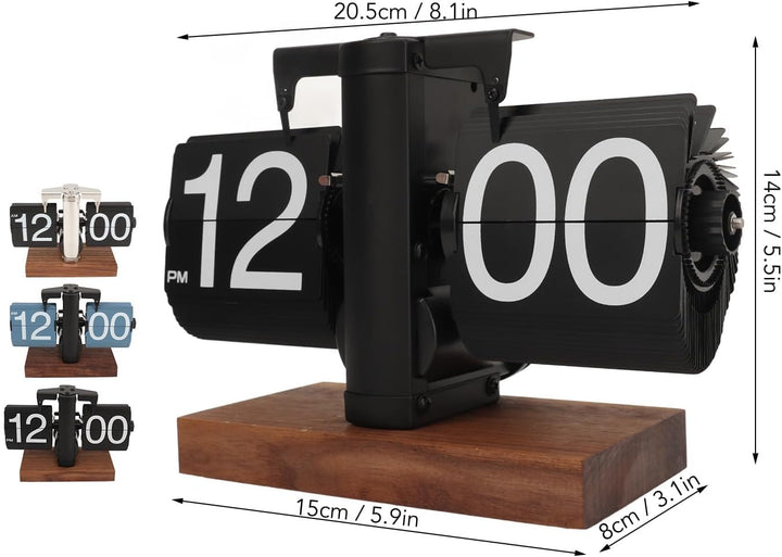 Cyrank Flip Clock Schreibtisch, Retro Digital Flip Down Clock Flip Digitaluhr Mechanische Uhr Flip C