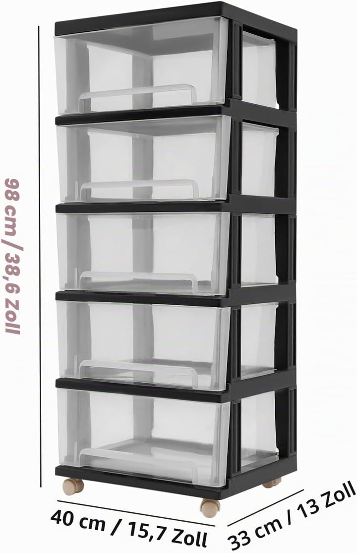 Weisser Schubladenschrank, Schubladenschrank 5 Schubladen, Büro Wohnzimmer Organisationstruhe, Kann