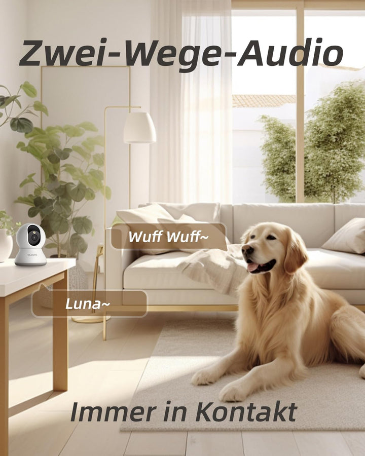 blurams 2K WLAN Kamera überwachung innen 360° Drehung Baby Monitor &amp; Haustierüberwachung, Vollfarb-N