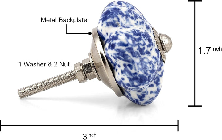 Craft Trade Blau Türschrankknopf Boho Antik Keramik-Türknöpfe Kommode Schublade Zieht Hardware Knöpf