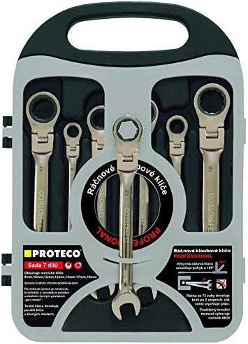 Proteco-Werkzeug® 7 tlg Satz Ratschenschlüssel Ringratschenschlüssel Ratschen Ringschlüssel mit Gele