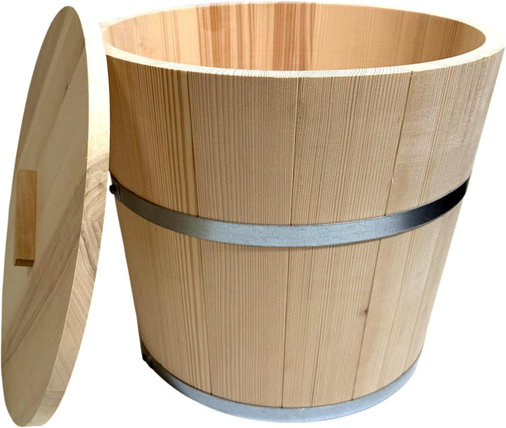 Wooden World – Holzeimer mit 2 Deckeln zum Fermentieren von Sauerkraut und Gurken Fass für Sauerkrau