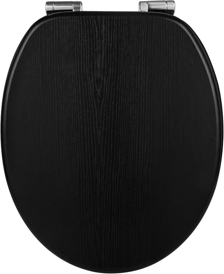 WOLTU Premium WC-Sitz Toilettensitz mit Absenkautomatik, MDF Holzkern, Softclose Scharnier, Desgin D
