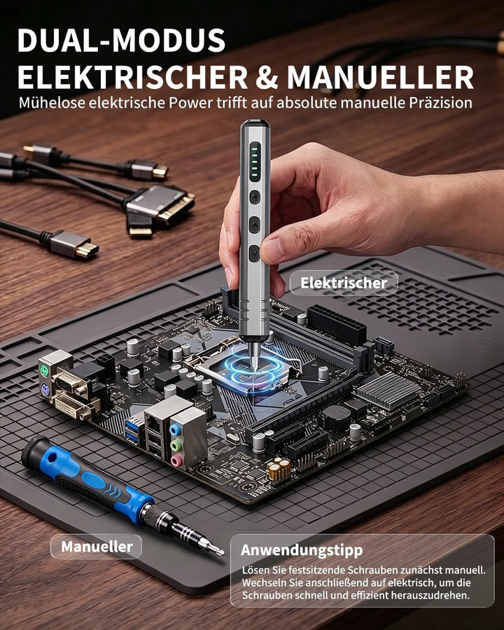 Mini Elektro Schraubendreher Set 140-tlg.: Präzisions-Reparatur-Set Feinmechaniker Werkzeug mit 120