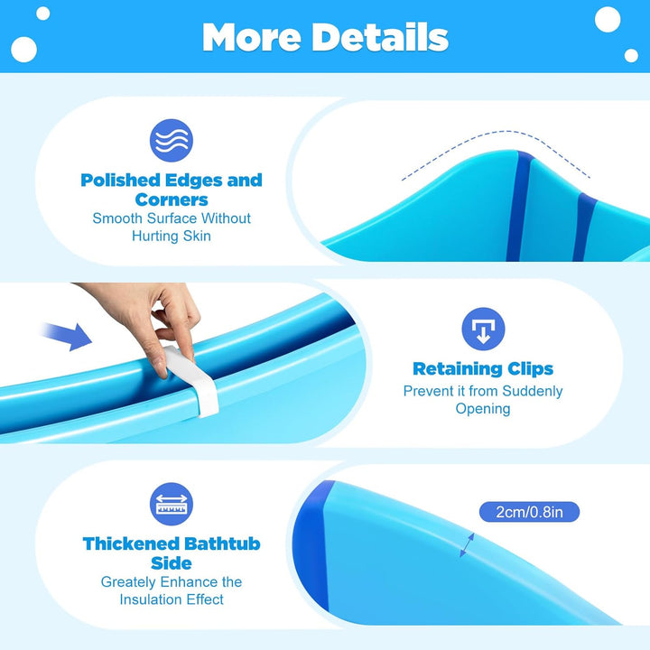 Faltbare Badewanne, 39 zoll freistehend badewanne für baby erwachsene, Spa-Badewanne Bad Wanne, Klap
