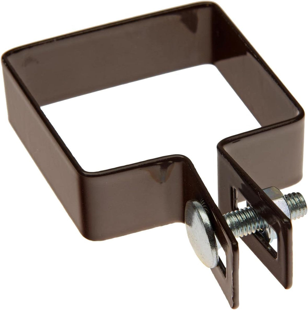 HaGa® Strebenschelle - 7cm x 7cm - Befestigungsschelle - Zaunstreben - Zaunbau- braun - 10 Stück - K