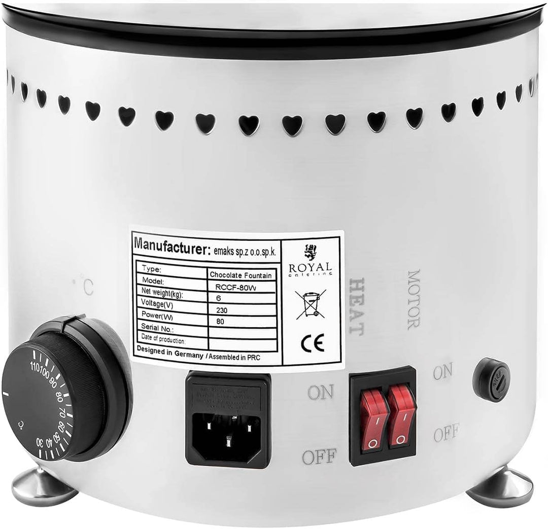 Royal Catering - RCCF-230W - Schokobrunnen - 230 Watt - 6 kg - 4 Etagen